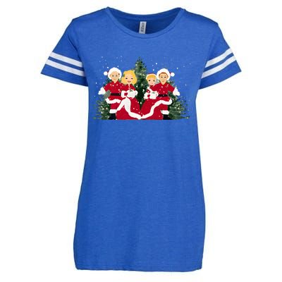 White Christmas Movie 1954 Xmas Song Holiday Pajamas Retro Enza Ladies Jersey Football T-Shirt