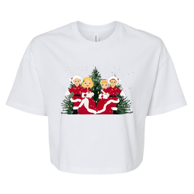 White Christmas Movie 1954 Xmas Song Holiday Pajamas Retro Bella+Canvas Jersey Crop Tee