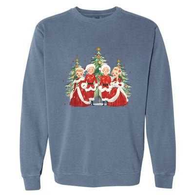 White Christmas Movie 1954 Xmas Song Holiday Pajamas Retro Garment-Dyed Sweatshirt