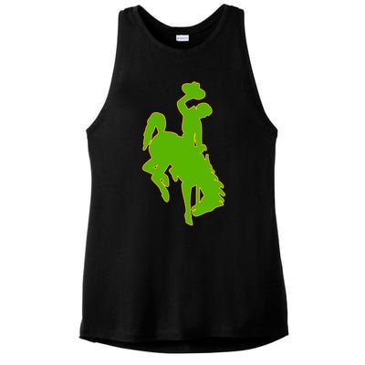 Wyoming Cowboys Cowboys Icon Gift Ladies PosiCharge Tri-Blend Wicking Tank