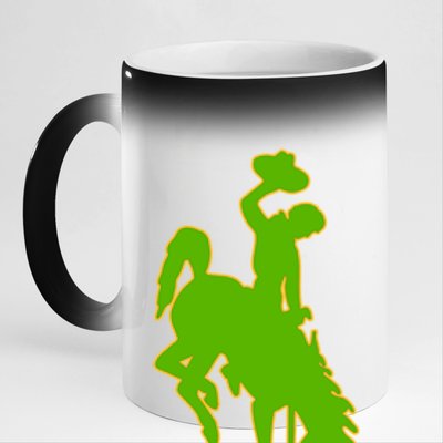 Wyoming Cowboys Cowboys Icon Gift 11oz Black Color Changing Mug