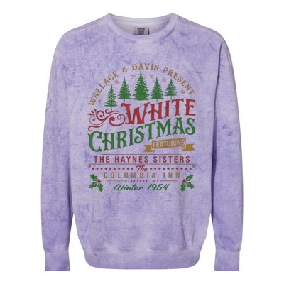 White Christmas Movie 1954 Xmas Song Haynes Sisters Xmas Long Sleeve Colorblast Crewneck Sweatshirt