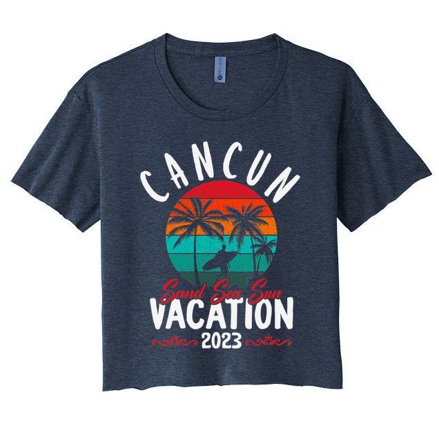 Wo Cancun Mexico Vacation Beach Family Friend Group Trip Crop Top