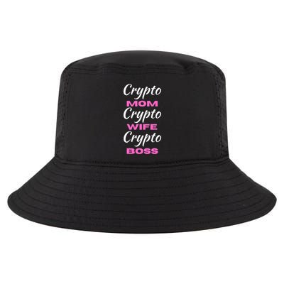 Wo Crypto Mom Wife Boss Funny Tee Bitcoin Ethereum Funny Gift Cool Comfort Performance Bucket Hat