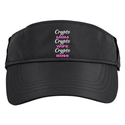 Wo Crypto Mom Wife Boss Funny Tee Bitcoin Ethereum Funny Gift Adult Drive Performance Visor