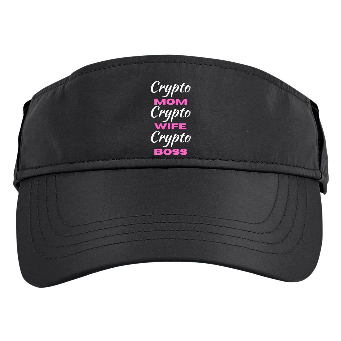 Wo Crypto Mom Wife Boss Funny Tee Bitcoin Ethereum Funny Gift Adult Drive Performance Visor