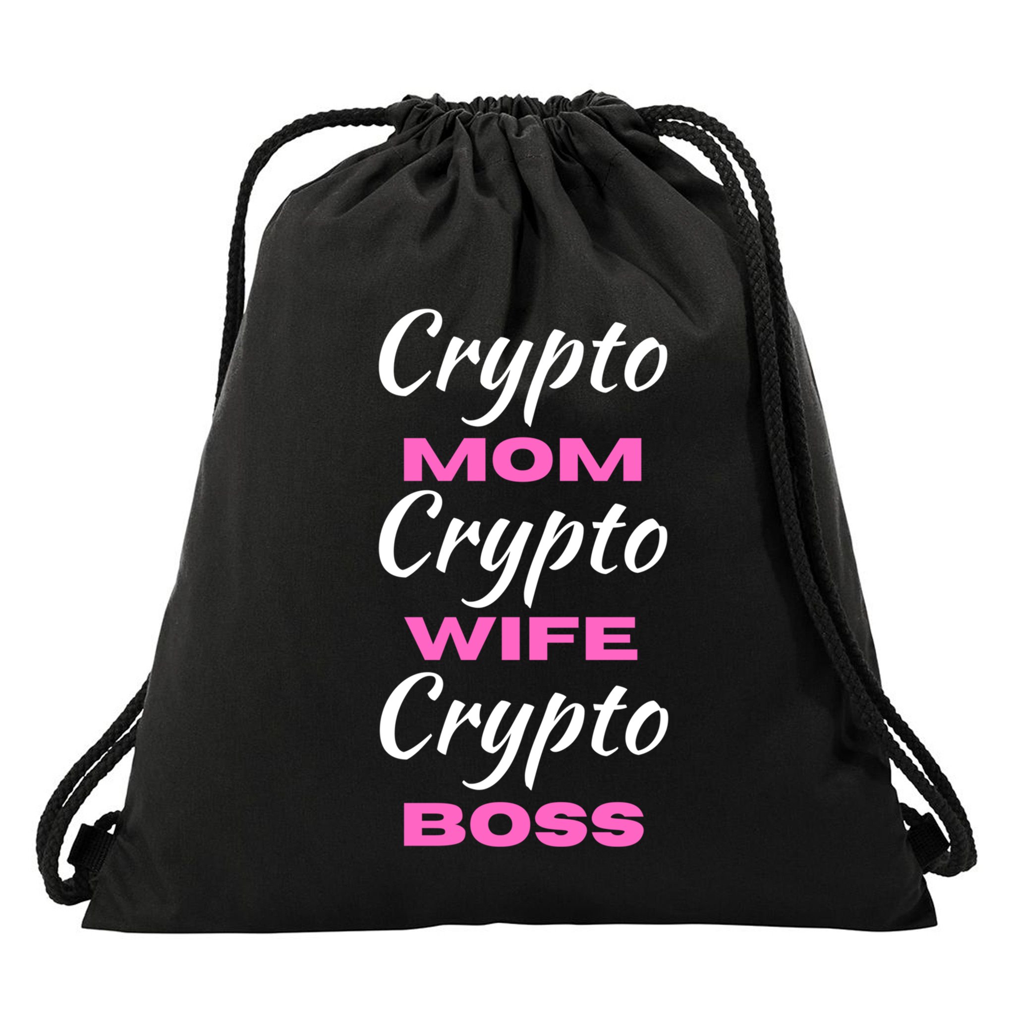 Wo Crypto Mom Wife Boss Funny Tee Bitcoin Ethereum Funny Gift Drawstring Bag