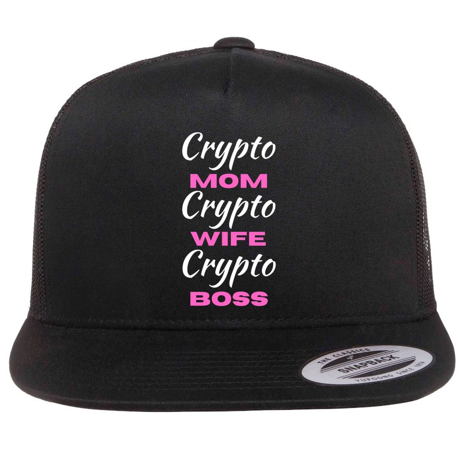 Wo Crypto Mom Wife Boss Funny Tee Bitcoin Ethereum Funny Gift Flat Bill Trucker Hat