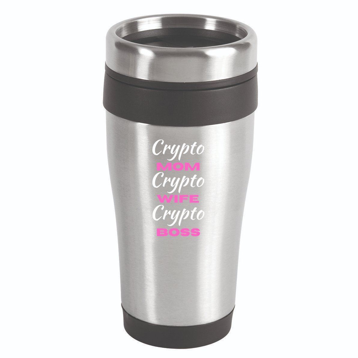 Wo Crypto Mom Wife Boss Funny Tee Bitcoin Ethereum Funny Gift 16oz Travel Tumbler