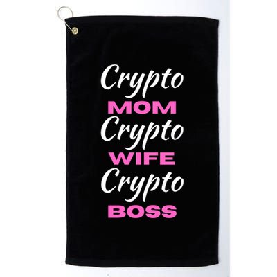 Wo Crypto Mom Wife Boss Funny Tee Bitcoin Ethereum Funny Gift Golf Towel