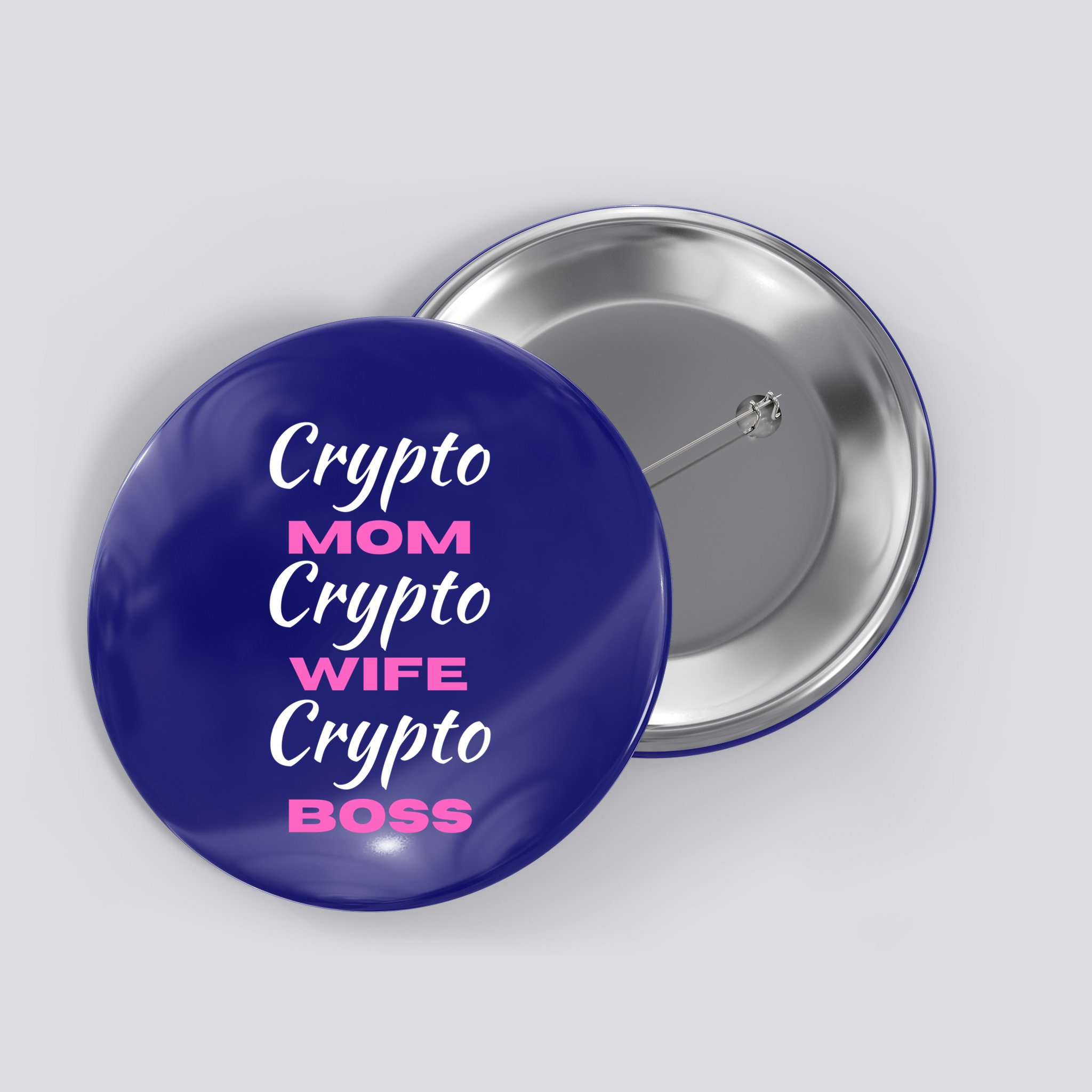 Wo Crypto Mom Wife Boss Funny Tee Bitcoin Ethereum Funny Gift Button