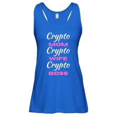 Wo Crypto Mom Wife Boss Funny Tee Bitcoin Ethereum Funny Gift Ladies Essential Flowy Tank