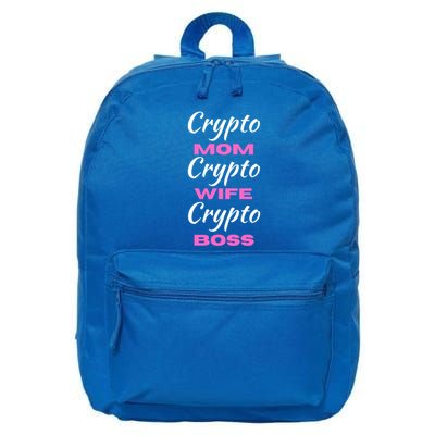 Wo Crypto Mom Wife Boss Funny Tee Bitcoin Ethereum Funny Gift 16 in Basic Backpack