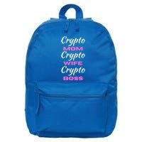 Wo Crypto Mom Wife Boss Funny Tee Bitcoin Ethereum Funny Gift 16 in Basic Backpack