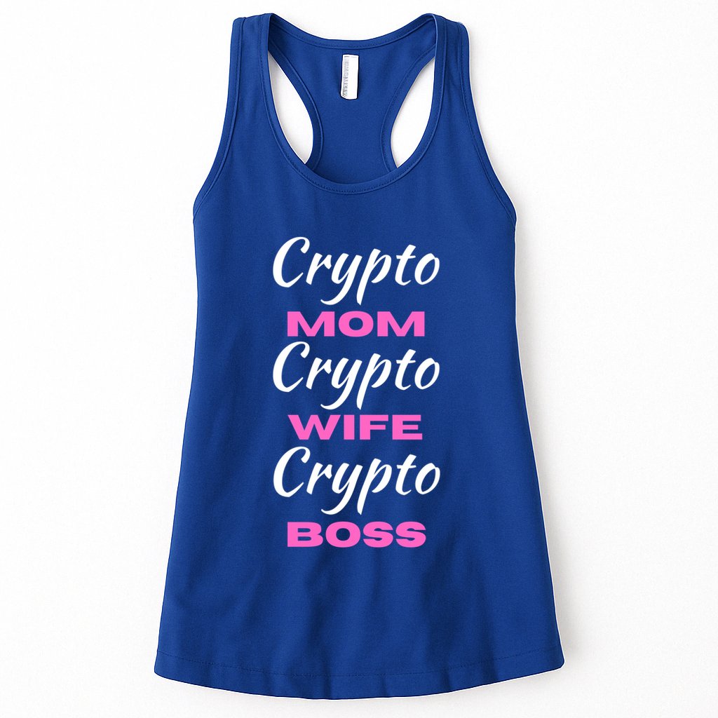 Wo Crypto Mom Wife Boss Funny Tee Bitcoin Ethereum Funny Gift Womens Tank Top