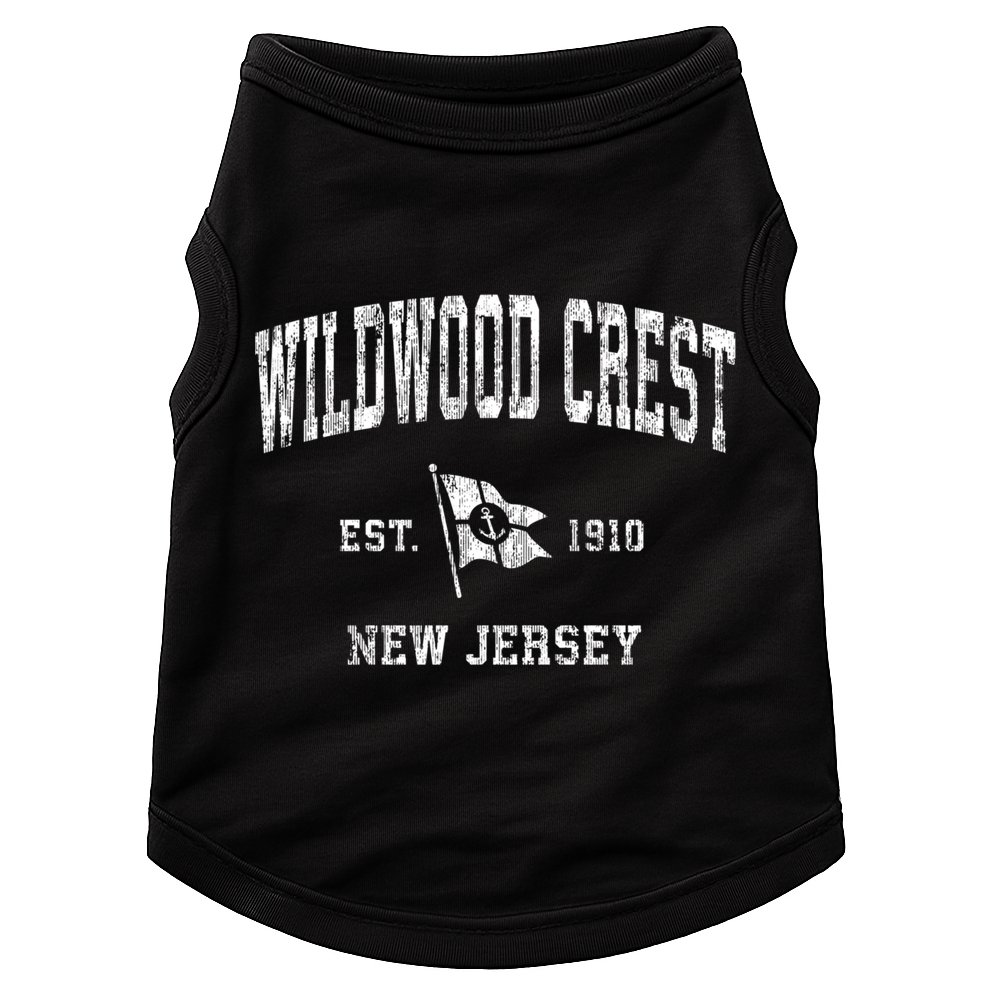Wildwood Crest Nj Vintage Nautical Boat Anchor Flag Sports Gift Doggie Tank