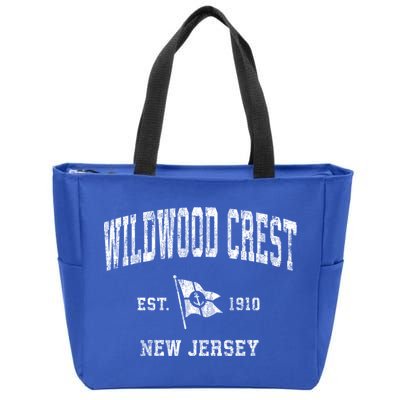 Wildwood Crest Nj Vintage Nautical Boat Anchor Flag Sports Gift Zip Tote Bag