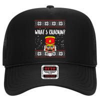 Whats Crackin Nutcracker Ugly Christmas Xmas Kids High Crown Mesh Back Trucker Hat