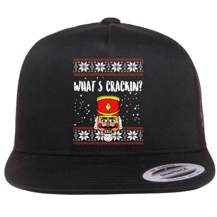 Whats Crackin Nutcracker Ugly Christmas Xmas Kids Flat Bill Trucker Hat