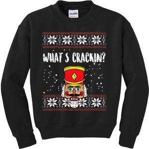 Whats Crackin Nutcracker Ugly Christmas Xmas Kids Kids Sweatshirt