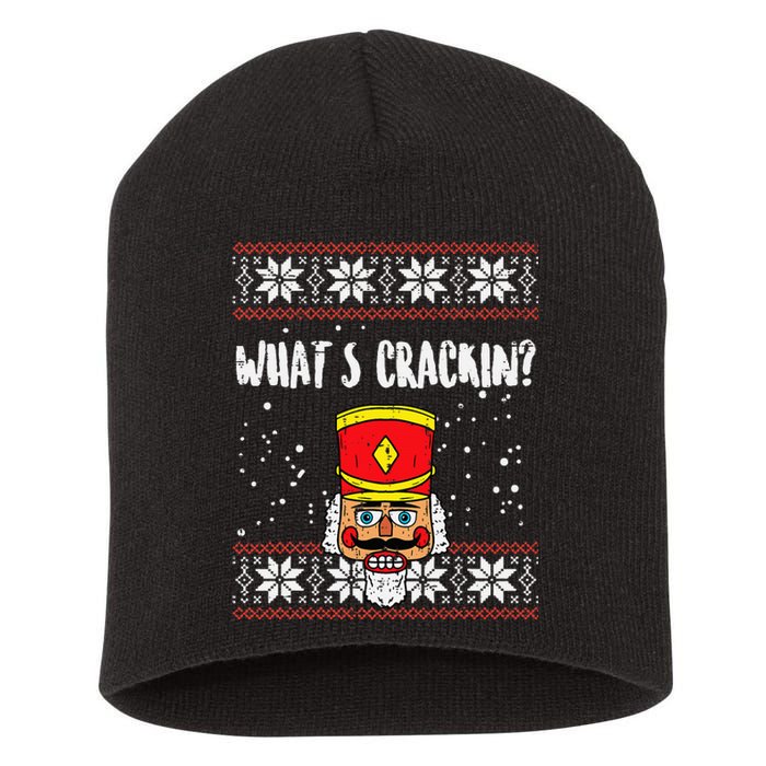 Whats Crackin Nutcracker Ugly Christmas Xmas Kids Short Acrylic Beanie