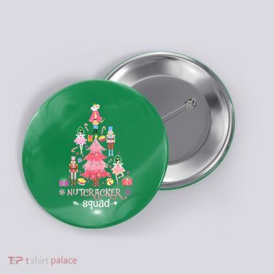 Women Christmas Nutcracker Squad Ballet Dance Funny Xmas Gift Button
