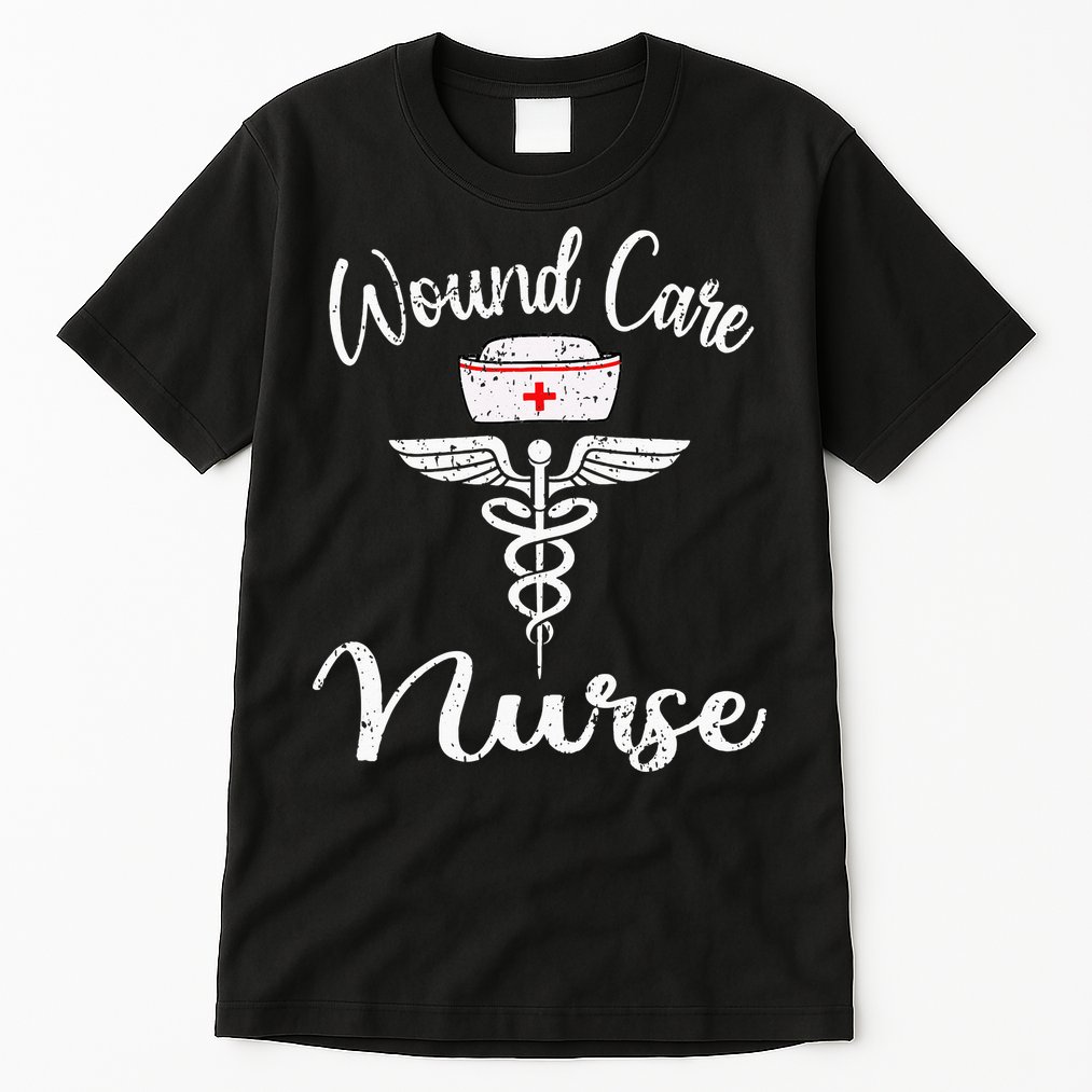 Wound Care Nurse Watercol Love Heart Stethoscope Nurse Tall T-Shirt