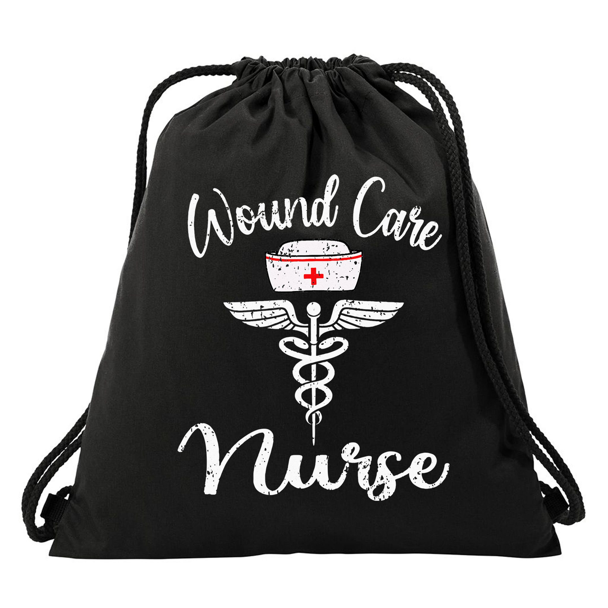 Wound Care Nurse Watercol Love Heart Stethoscope Nurse Drawstring Bag