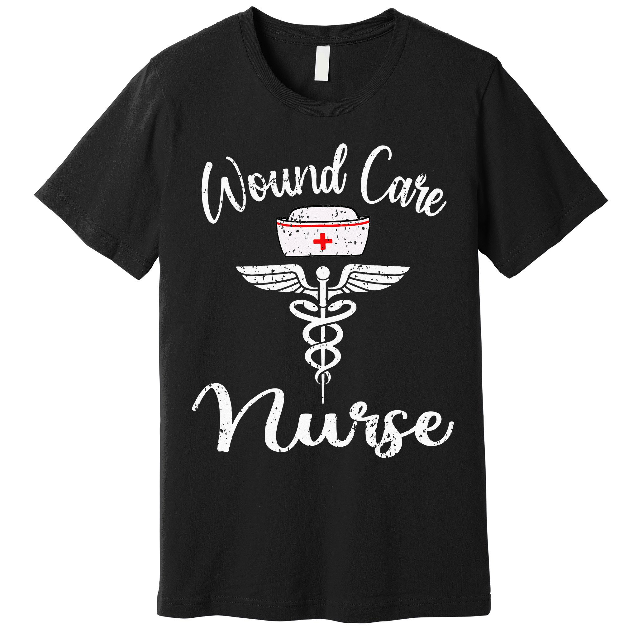 Wound Care Nurse Watercol Love Heart Stethoscope Nurse Premium T-Shirt