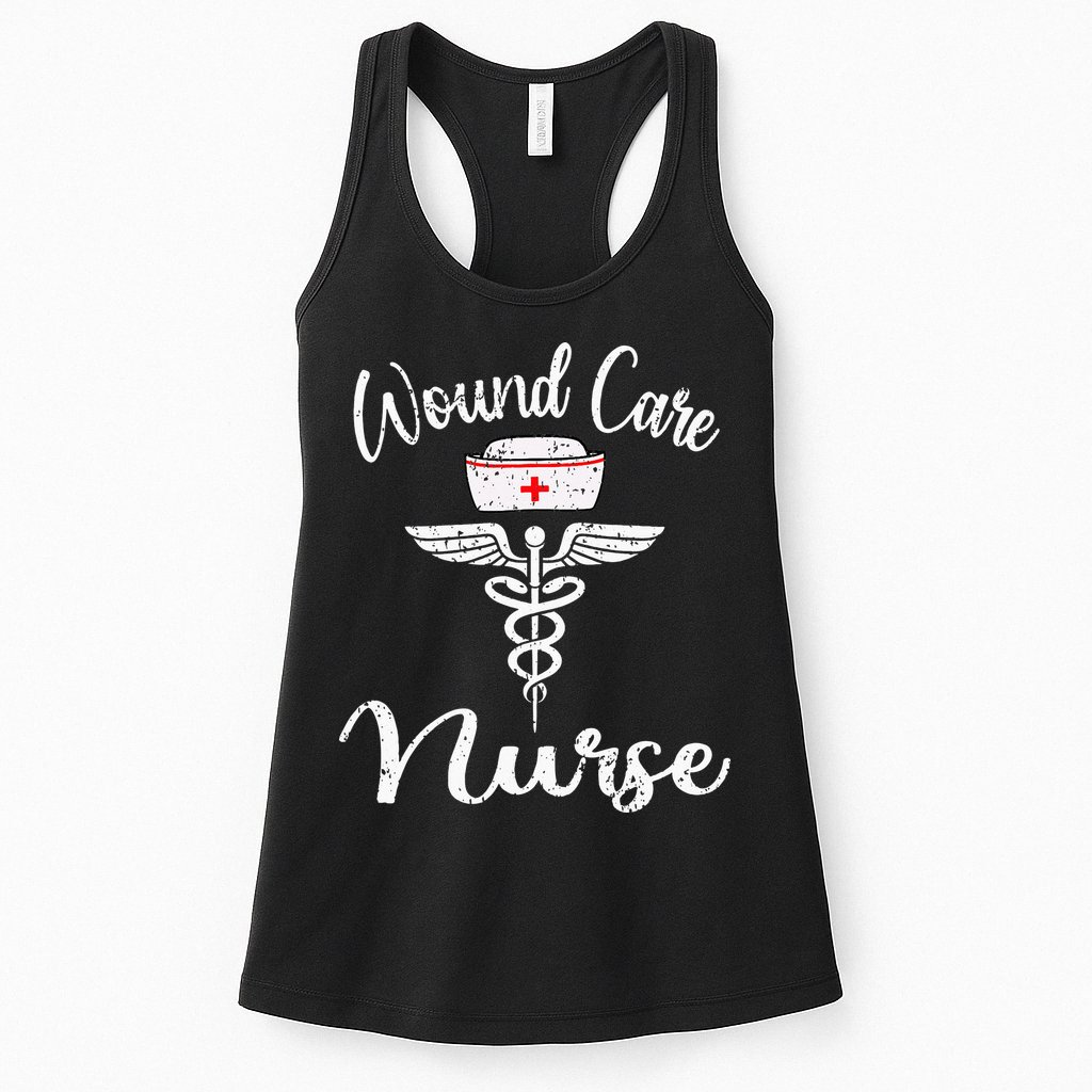 Wound Care Nurse Watercol Love Heart Stethoscope Nurse Womens Tank Top