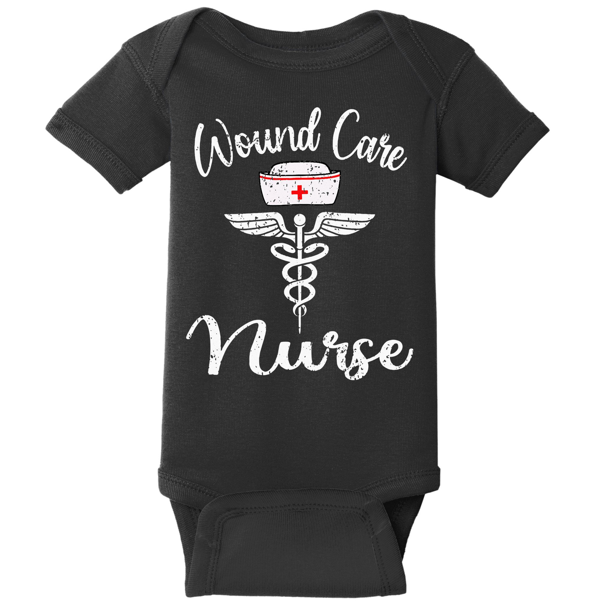 Wound Care Nurse Watercol Love Heart Stethoscope Nurse Baby Bodysuit
