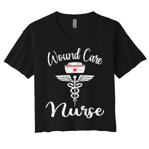 Wound Care Nurse Watercol Love Heart Stethoscope Nurse Crop Top