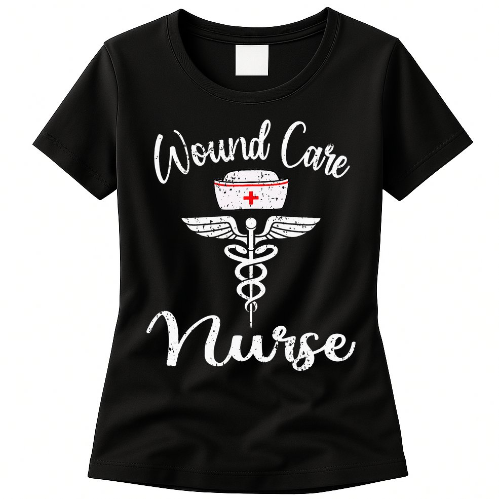 Wound Care Nurse Watercol Love Heart Stethoscope Nurse Womens T-Shirt