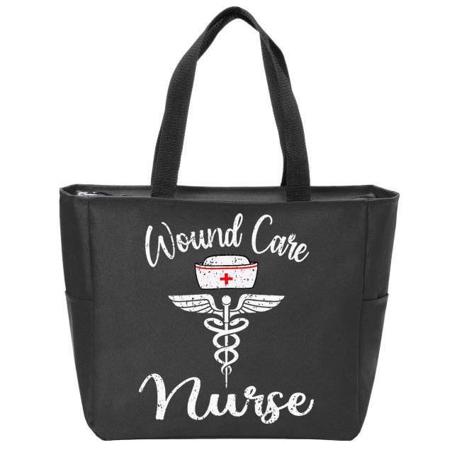Wound Care Nurse Watercol Love Heart Stethoscope Nurse Zip Tote Bag