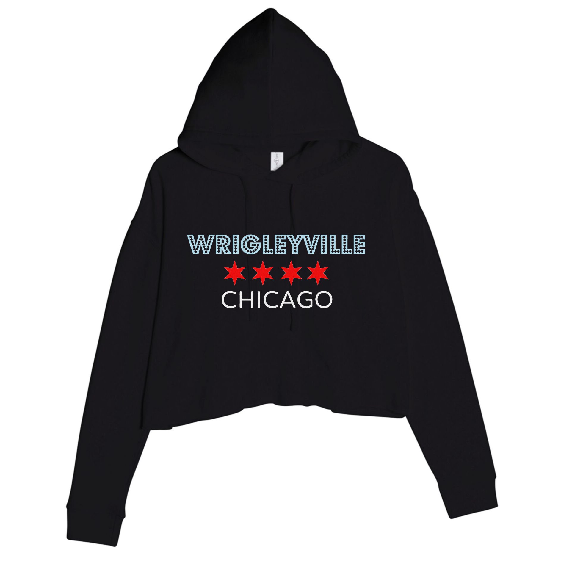 Wrigleyville Chicago Neighborhood Crop Fleece Hoodie