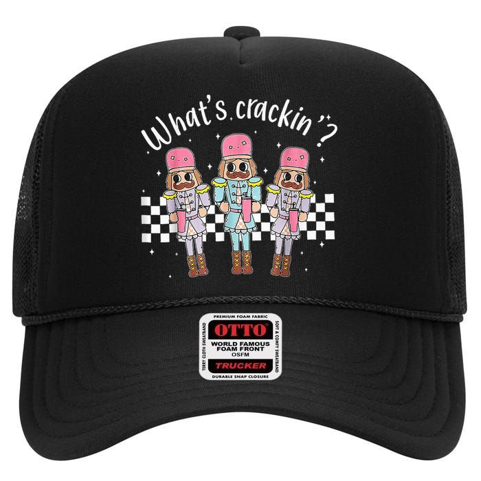 What’s Crackin Nutcracker Stanley Tumbler Boojee Christmas High Crown Mesh Back Trucker Hat