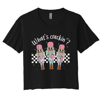 What’s Crackin Nutcracker Stanley Tumbler Boojee Christmas Women's Crop Top Tee