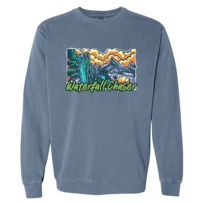 Waterfall Chaser Nature Tent Camping Cascade Hunter Meaningful Gift Garment-Dyed Sweatshirt