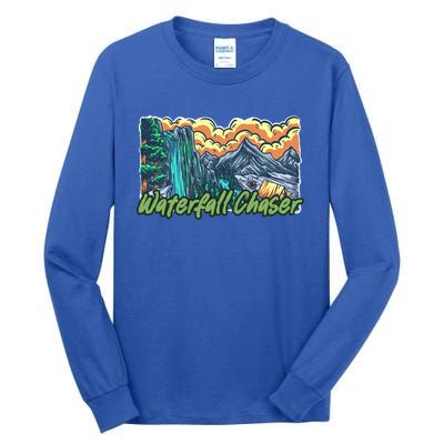 Waterfall Chaser Nature Tent Camping Cascade Hunter Meaningful Gift Tall Long Sleeve T-Shirt