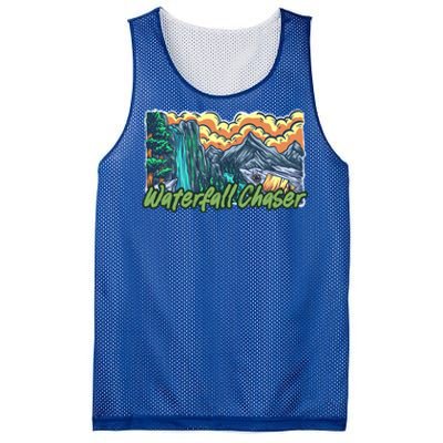 Waterfall Chaser Nature Tent Camping Cascade Hunter Meaningful Gift Mesh Reversible Basketball Jersey Tank