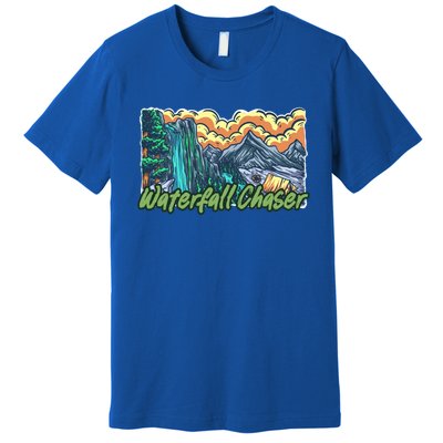 Waterfall Chaser Nature Tent Camping Cascade Hunter Meaningful Gift Premium T-Shirt