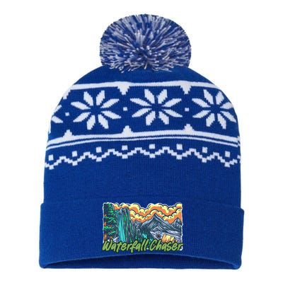 Waterfall Chaser Nature Tent Camping Cascade Hunter Meaningful Gift USA-Made Snowflake Beanie