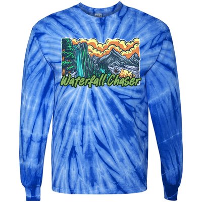 Waterfall Chaser Nature Tent Camping Cascade Hunter Meaningful Gift Tie-Dye Long Sleeve Shirt