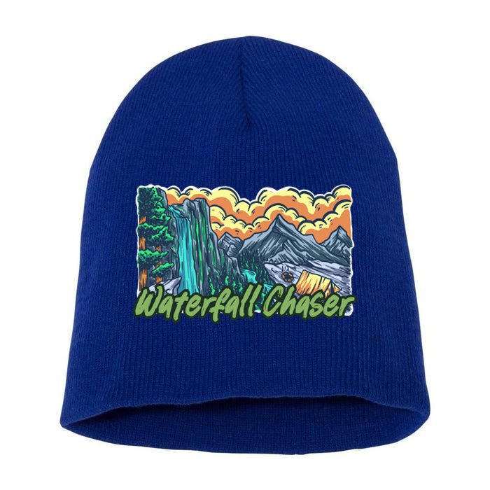 Waterfall Chaser Nature Tent Camping Cascade Hunter Meaningful Gift Short Acrylic Beanie