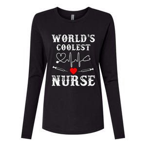 World's Coolest Nurse With Stethoscopes And Heart Gift Womens Cotton Relaxed Long Sleeve T-Shirt