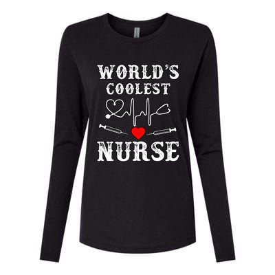 World's Coolest Nurse With Stethoscopes And Heart Gift Womens Cotton Relaxed Long Sleeve T-Shirt