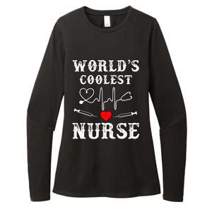 World's Coolest Nurse With Stethoscopes And Heart Gift Womens CVC Long Sleeve Shirt