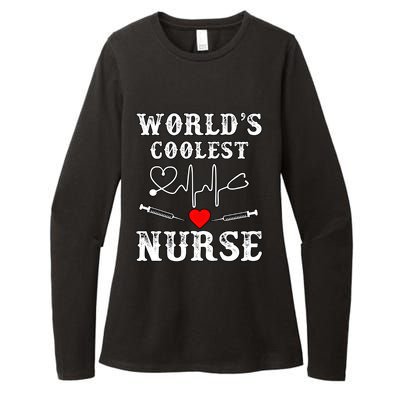 World's Coolest Nurse With Stethoscopes And Heart Gift Womens CVC Long Sleeve Shirt