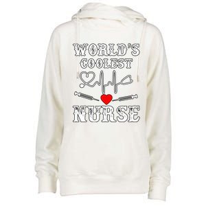 World's Coolest Nurse With Stethoscopes And Heart Gift Womens Funnel Neck Pullover Hood