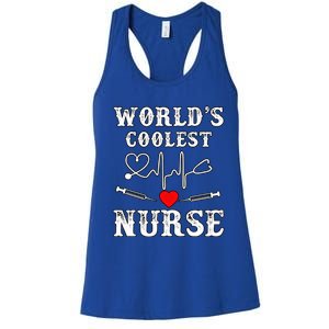 World's Coolest Nurse With Stethoscopes And Heart Gift Women's Racerback Tank